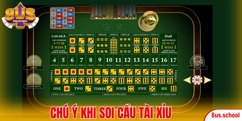 Chú ý khi soi cầu Tài xỉu