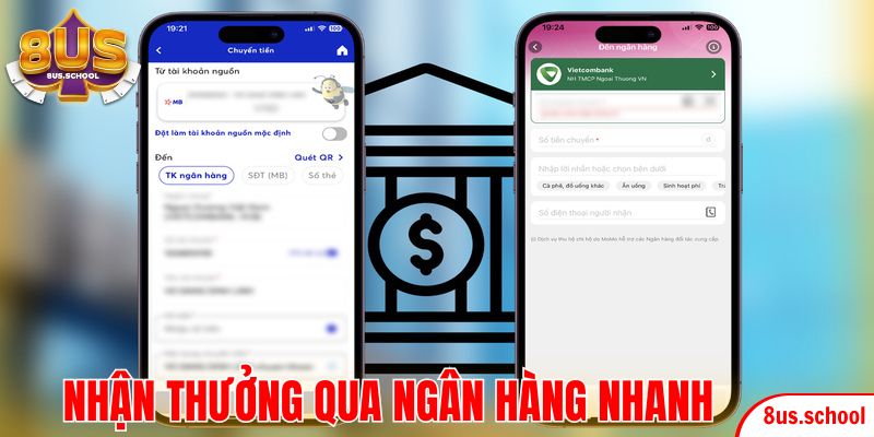 Thực hiện nhận thưởng từ cổng game qua ngân hàng nhanh